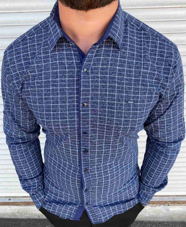 Сорочка No Brand р M-3XL Чоловіча S2797 blue - NikNumbers SE1041-1042