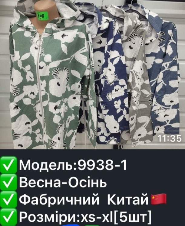 Вітрівка жіноча "9938-1" (р: XS-XL) мікс кольорів, в упаковці 5 шт. №375627 - Natasha SE669