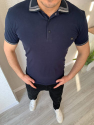 Футболка No Brand р M-2XL Чоловіча Polo S2782 navy