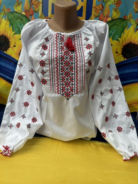 Вишиванка дитяча, паплін (розміри: 152-170), в упаковці 4 штуки №320545 - Delux 909