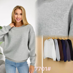 Світшот жіночий трикотаж на мікрохутрі м.7701 (р:L-4XL) 6 кольорів в упаковці 5 штук №764344