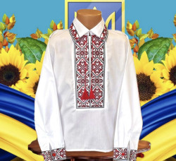 Вишиванка дитяча, паплін (розміри: 6-12 років), в упаковці 7 штук №336090