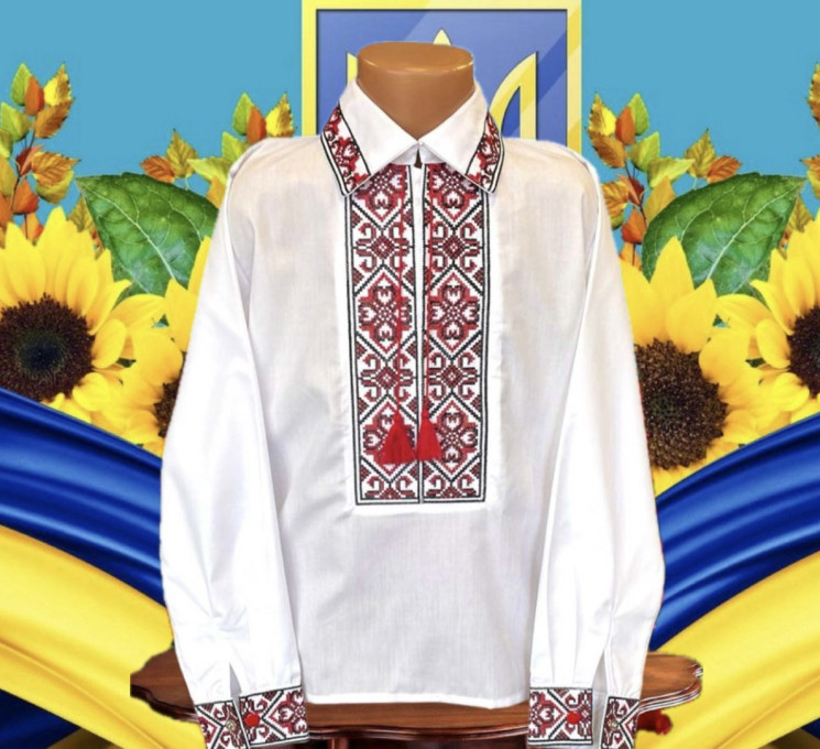 Вишиванка дитяча, паплін (розміри: 6-12 років), в упаковці 7 штук №336090 - Delux 909