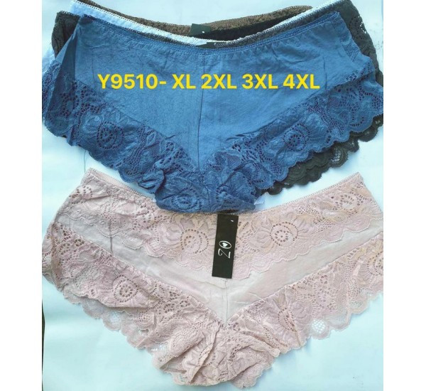 Труси жіночі, комбінований, м.Y9510 ( розмір: XL-4XL ), мікс кольорів, в упаковці 12 шт. №322554 - VanKiey 434