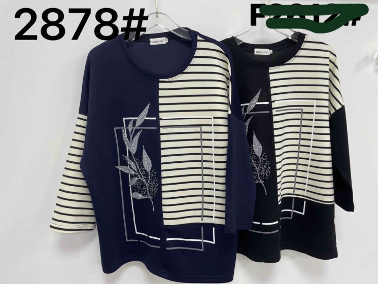 Светр жіночий, трикотаж, м.2878 (р. 2XL-5XL ), 2 кольори, в упаковці 4 штуки №332002 - 