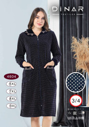 Халат жіночий, велюр на котоновій основі, м.4604 (Розмір: 6XL-9XL), в упаковці 4 штуки №319400