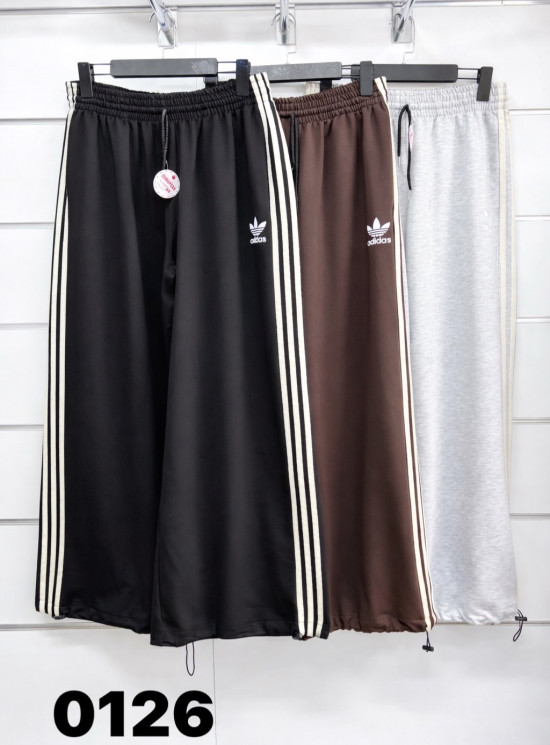 Спортивні штани жіночі Adidas "0126" двохнитка (р: 50,52,54,56,58) 3 кольори, в упаковці 5 шт. №381569 - Kama