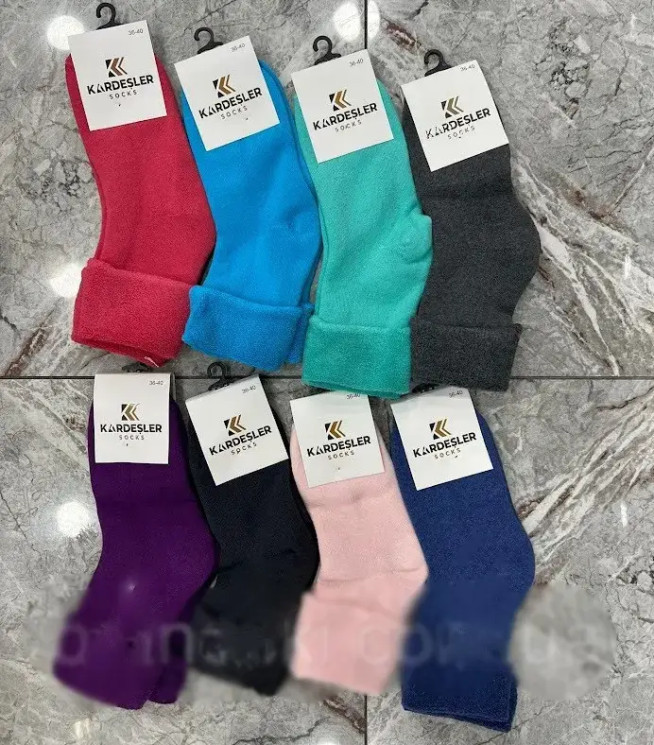 Шкарпетки жіночі бавовняна махра Kardesler (Розмір: 36-41) мікс кол. в уп 12 штук №301743 - Noski 