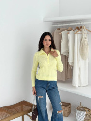 Кофта - поло жіноча на ґудзиках, трикотажна в'язка м. 7036 (р: 42-46) №820060