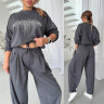 Костюм жіночий з принтом зі страз, двонитка м. SV 761 (р. S, M, L, XL, XXL) графіт №415976 - 