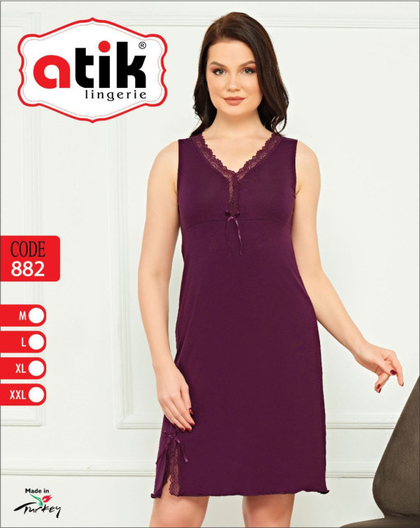 Нічна сорочка жіноча, бамбук, ажур, м.882 (розмір: M-2XL ​), в упаковці 4 штуки №339727 - Karahan HR1930