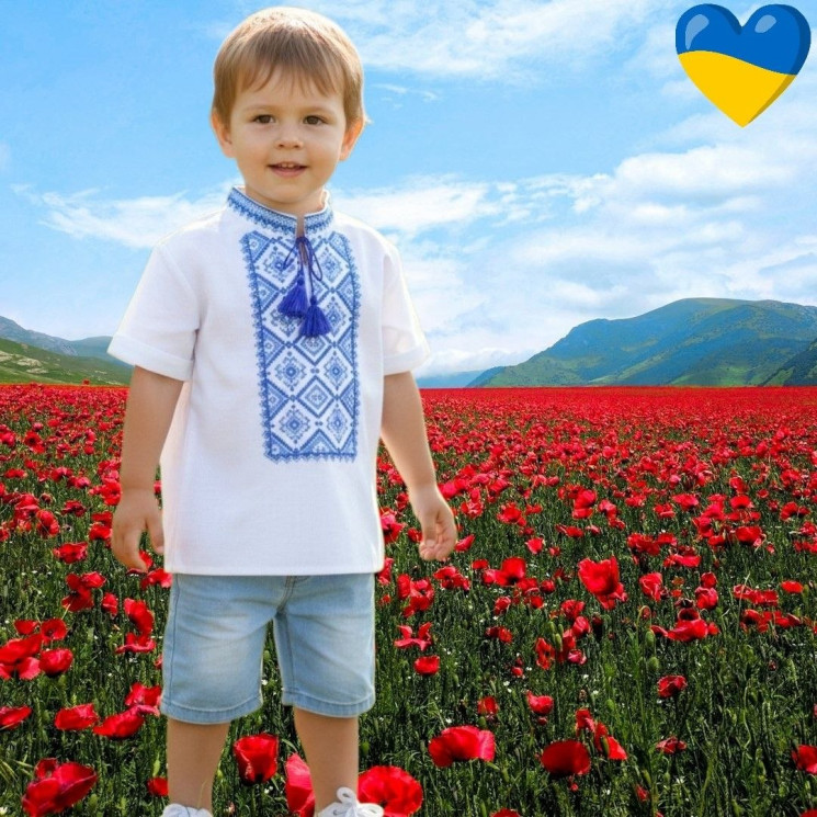 Футболка-вишиванка дитяча, паплін (р: 98-116см) 2 кольори, в упаковці 4 шт. №386918 - 