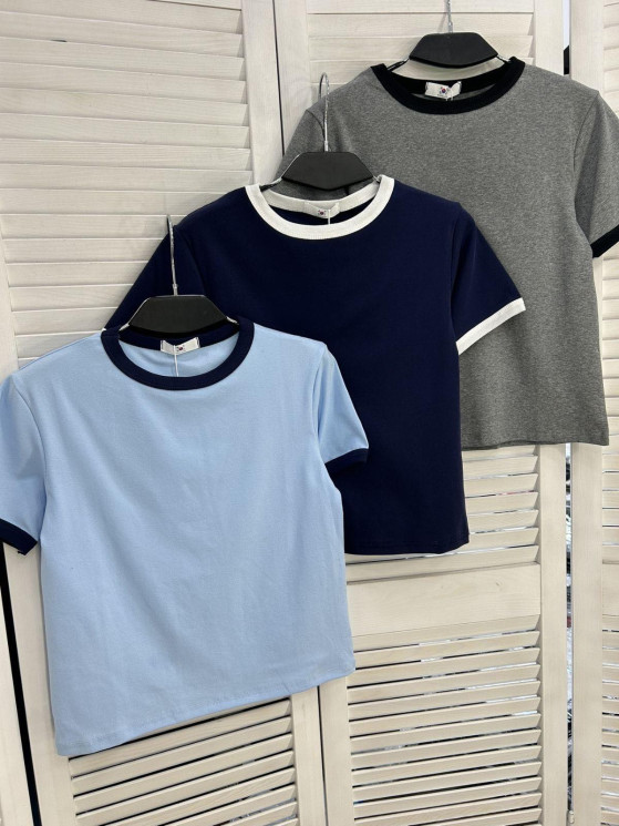Футболка жіноча "6138" котон (р: one size) 3 кольори, в упаковці 5 шт. №385937 - Mercury SE927