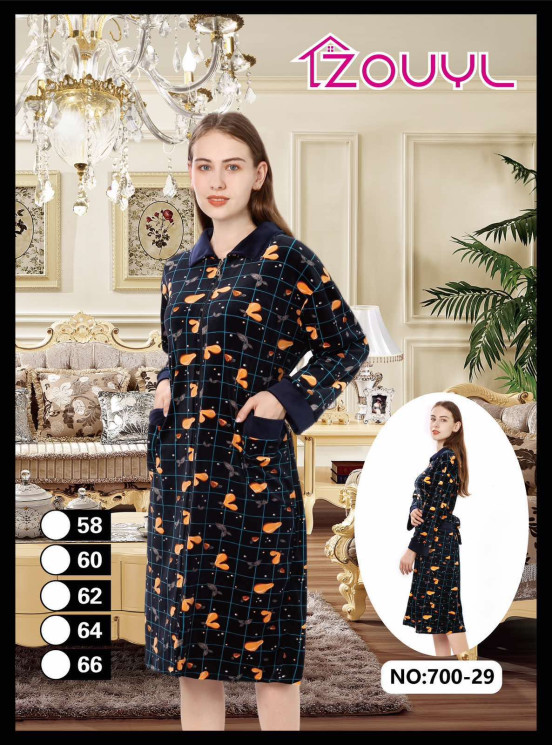 Халат жіночий "700-29" велюр (р:58-66) в уп 5 шт №154158 - Mixmoda Bg 5255