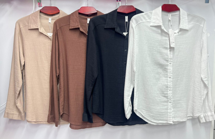 Сорочка жіноча "7281" льон (р: S,M,L,XL) 4 кольори, в упаковці 4 шт. №388106 - BASEBlake SE3412