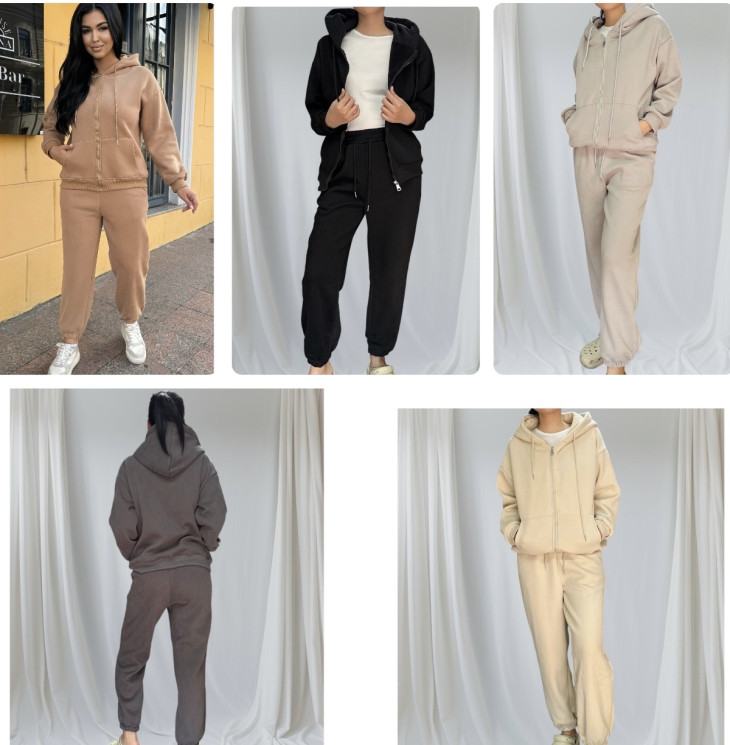 Спортивний костюм жіночий, трикотаж, хутро (Розмір: S-XL ), 5 кольорів, в упаковці 4 штуки №321261 - 
