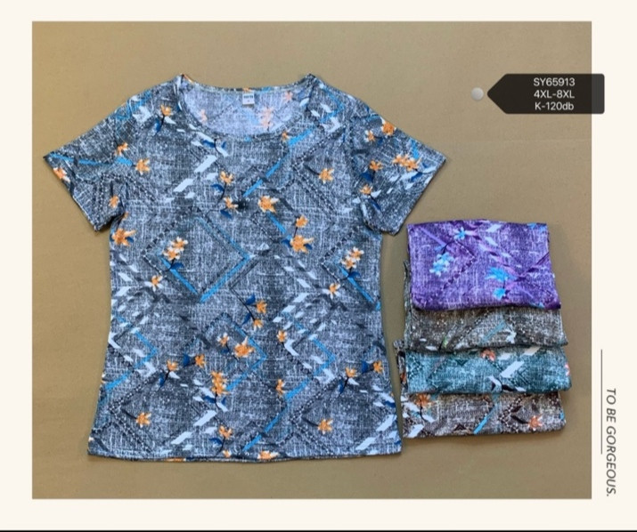 Футболка жіноча "65913" коттон (р: 4XL-8XL) мікс кольорів, в упаковці 6 шт. №366369 - Megasport