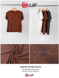 Футболка жіноча трикотаж рубчик м.8807 (р:2 XL) 3 кольора в упаковці 12 штук №762333