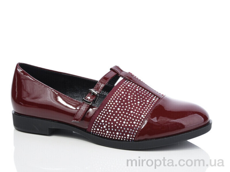 Туфлі 5066 bordo р: 36-41, в упаковці: 8 пар, купити тільки гуртом - 1033886