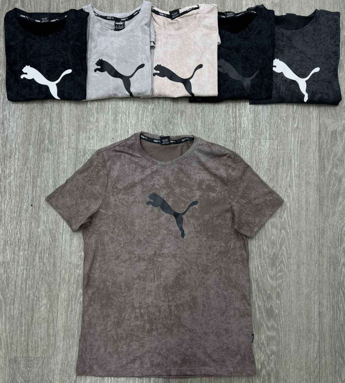 Футболка чоловіча Puma, турецький кулір, пеньє, м.1233 (Розмір: S-2XL ), 6 кольорів, в упаковці 5 шт. №345051 - 