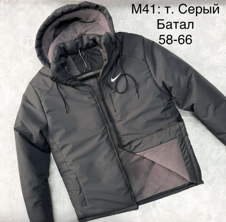 Куртка чоловіча зимова, плащівка, фліс, м.М41 (Розмір: 58-66 ), 2 кольори, в упаковці 5 штук №337284 - 