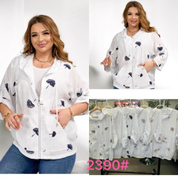 Сорочка жіноча, льон, м.2390 (Розмір: XL-4XL ), мікс кольорів, в упаковці 8 штук №344170