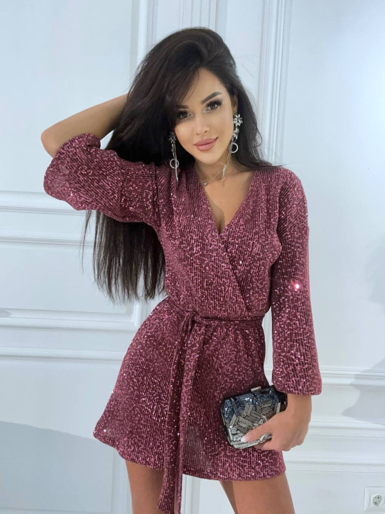 Сукня жіноча Діана, стрейч-гофре з паєтками (р. 42-44) №403700 - 