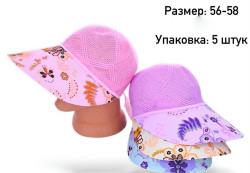 Кепка жіноча, котон, сітка (Розмір: 56-58), мікс кольорів, в упаковці 5 штук №345273