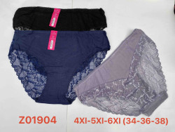 Труси жіночі, комбінований, м.Z01904 ( розмір: 4XL, ​5ХL, 6XL ), мікс кольорів, в упаковці 18 шт. №322556