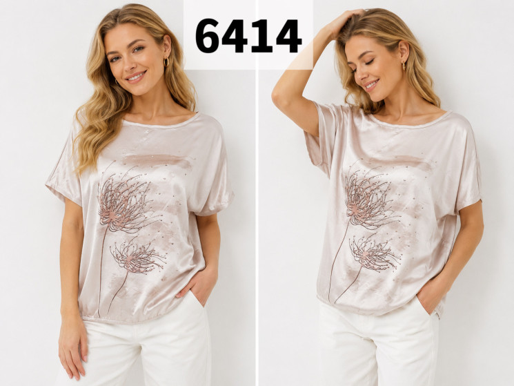 Футболка жіноча "6414" трикотаж (р: 48-56) в упаковці 5 шт. №385616 - Natasha SE669
