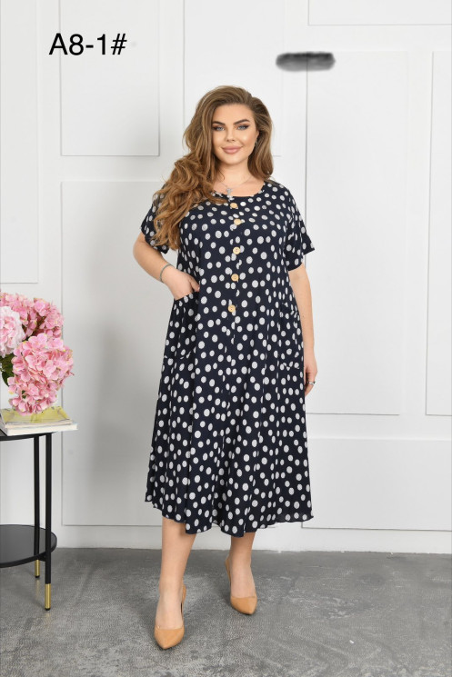 Сукня жіноча, штапель, м.А8-1 (р. 2XL-4XL), мікс кольорів, в упаковці 12 штук №343507 - Focus zel 1396