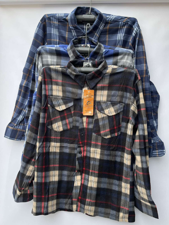 Сорочка чоловіча байка (p. XL-5XL) різні кольори, в упаковці 5 штук №154010 - Mixmoda Bg 5255