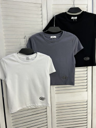 Футболка-топ жіноча "683" котон (р: one size) 3 кольори, в упаковці 5 шт. №385938