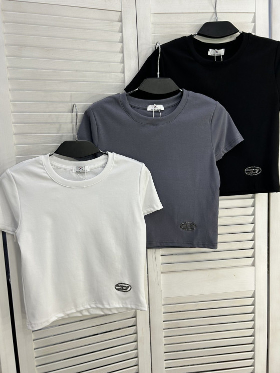Футболка-топ жіноча "683" котон (р: one size) 3 кольори, в упаковці 5 шт. №385938 - Mercury SE927