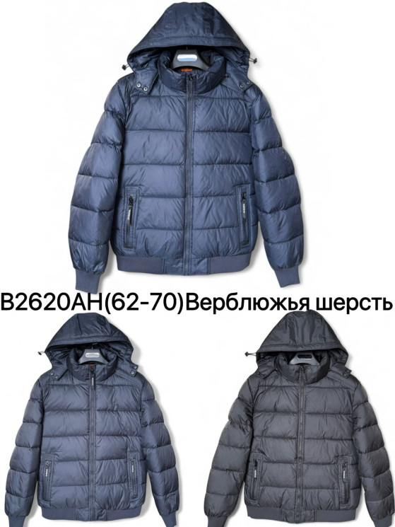 Куртка чоловіча зимова, плащівка, верблюжа шерсть, м. АВ2620АН (Розмір: 62-70 ), 3 кольори, в упаковці 5 штук №336559 - 