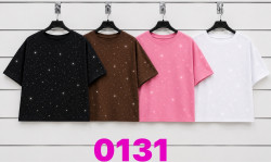 Футболка жіноча "0131" хлопок (р: S,M,L,XL) 4 кольори, в упаковці 4 шт. №386156