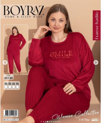 Піжама жіноча, велюр, м.03130 (р. 2XL, 3XL, 4XL, 5XL ), в упаковці 4 штуки №336636