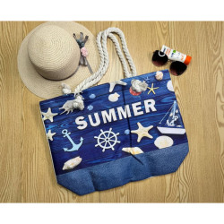 Пляжна сумка SUMMER синя м. 26-11 (р: 54×40×15см) 763366
