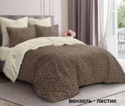 Комплект постільної білизни, бязь, м. Вензель листик (р: полуторний)  №323903