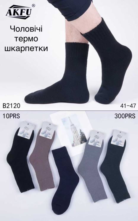 Термошкарпетки чоловічі, бавовна, м.B2120 (розмір: 41-47), мікс кольорів, в упаковці 10 штук №348104 - Chiny 2598