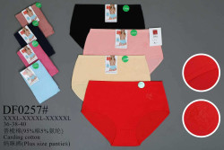 Труси жіночі котон м.DF0257 (розмір 3XL-5XL) мікс кольорів в упаковці 12 штук  №762394