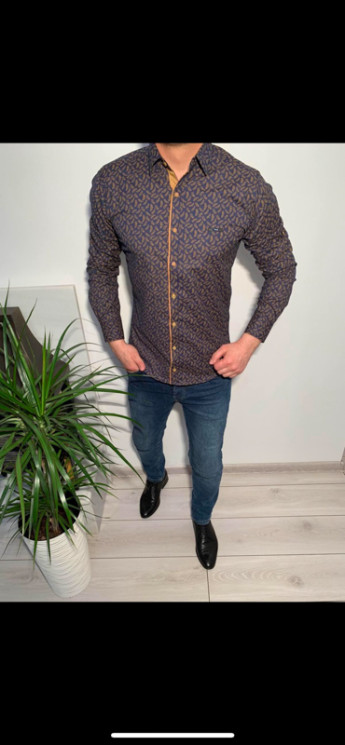 Сорочка No Brand р M-3XL Чоловіча S902 blue - NikNumbers SE1041-1042