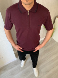 Футболка No Brand р M-2XL Чоловіча Polo S2834 wine