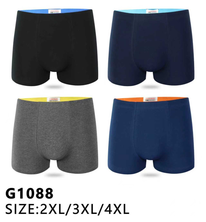 Труси чоловічі м.G1088 (розмір: 2XL-4XL) мікс кольорів в упаковці 12 штук №761133 - Haner 449/451