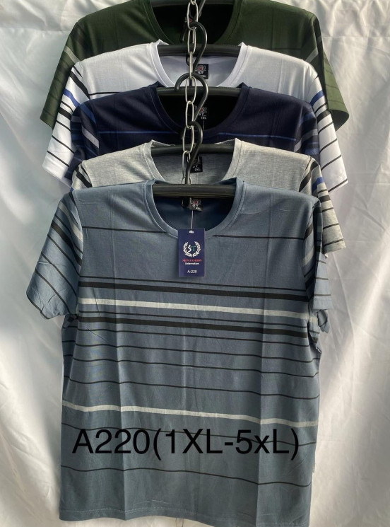 Футболка чоловіча "А220" трикотаж (р: XL-5XL) мікс кольорів, в упаковці 5 шт. №383489 - Mixmoda SER1772