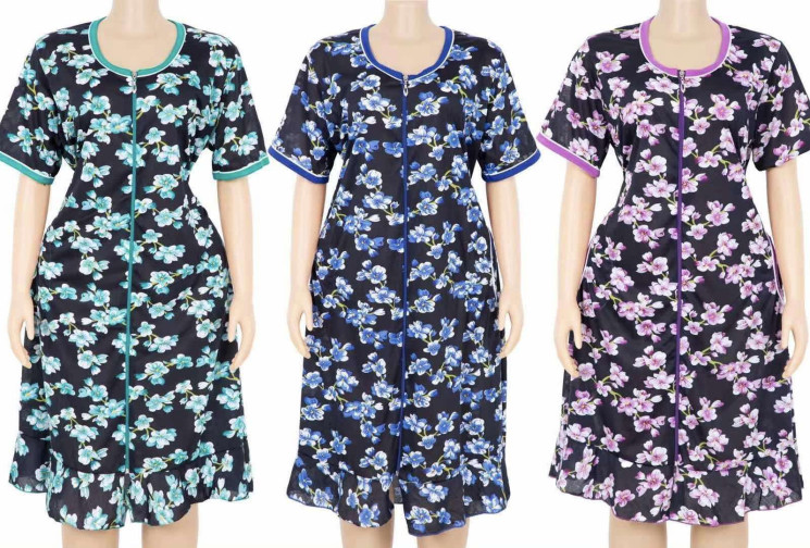 Халат жіночий "S140" (р: 10XL-18XL) мікс кольорів, в упаковці 5 шт. №371938 - Mixmoda SER1772