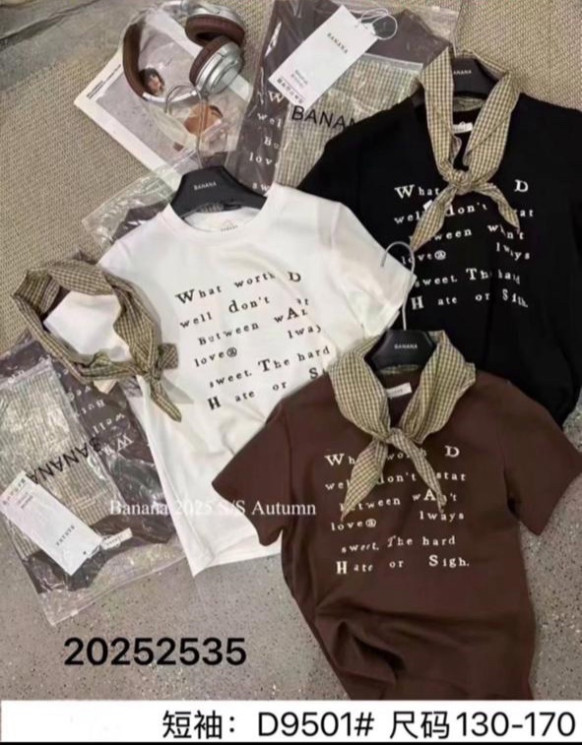 Футболка дитяча, бавовна, м.9501 (Розмір: 130-170), 4 кольори, в упаковці 5 штук №343216 - 