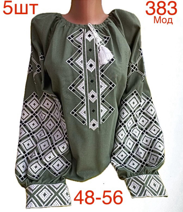 Вишиванка жіноча льон м.383 (р: 48-56) в упаковці 5 штук №753143 - Nadiyka BG/PO2161-2162