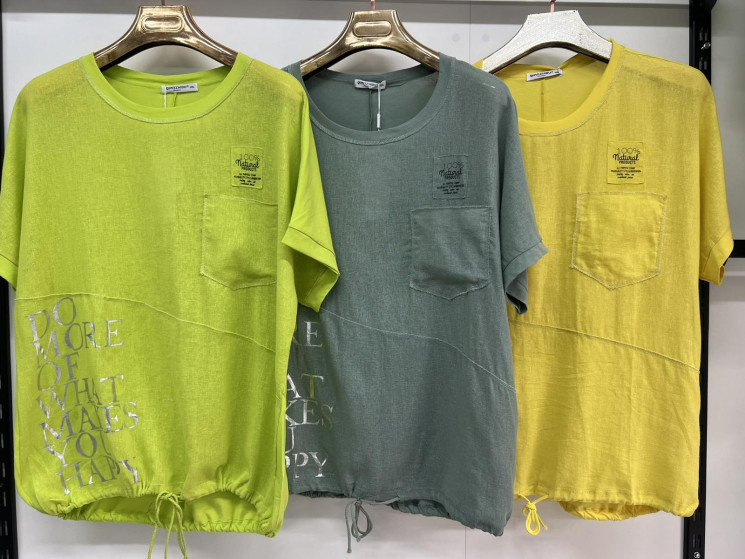 Футболка жіноча льон м.9586 (р:3XL-6XL) 3 кольора в упаковці 4 штуки №762844 - Moda SE661