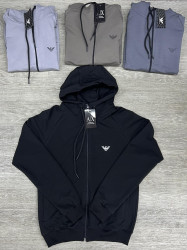 Спортивна кофта чоловіча Armani "320" двохнитка (р: S-2XL) 4 кольори, в упаковці 5 шт. №388107